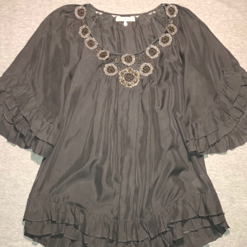 *NWOT* Rebecca Taylor 100% Silk Beaded Babydoll Tunic/Dress/Top